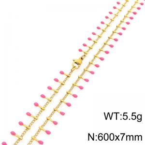 SS Gold-Plating Necklace - KN298370-Z