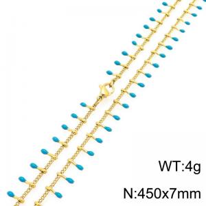 SS Gold-Plating Necklace - KN298381-Z