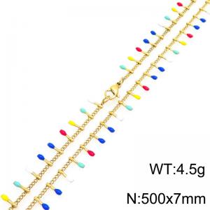 SS Gold-Plating Necklace - KN298389-Z