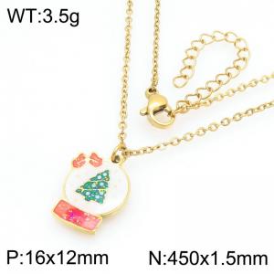 SS Gold-Plating Necklace - KN298487-Z