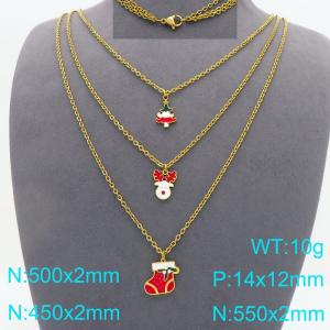 SS Gold-Plating Necklace - KN298492-Z