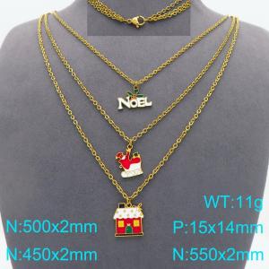 SS Gold-Plating Necklace - KN298494-Z