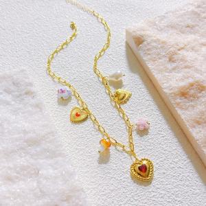 SS Gold-Plating Necklace - KN298521-SXSJ