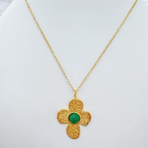 SS Gold-Plating Necklace - KN298545-SXSJ