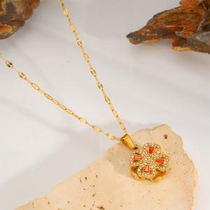 Stainless Steel Stone Necklace - KN298562-SXSJ