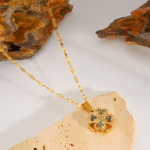 Stainless Steel Stone Necklace - KN298565-SXSJ