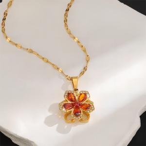 Stainless Steel Stone Necklace - KN298568-SXSJ