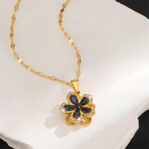 Stainless Steel Stone Necklace - KN298569-SXSJ