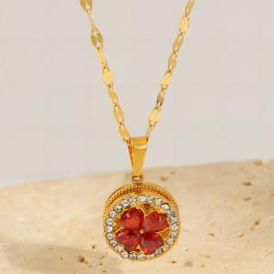 Stainless Steel Stone Necklace - KN298572-SXSJ