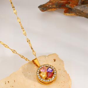 Stainless Steel Stone Necklace - KN298575-SXSJ