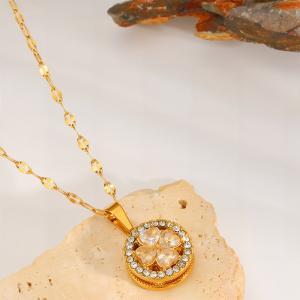 Stainless Steel Stone Necklace - KN298576-SXSJ