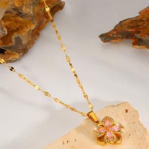 Stainless Steel Stone Necklace - KN298577-SXSJ