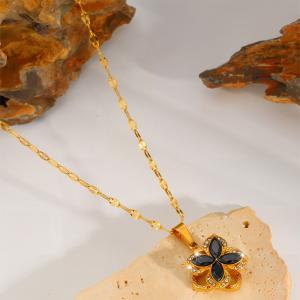Stainless Steel Stone Necklace - KN298580-SXSJ