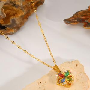 Stainless Steel Stone Necklace - KN298581-SXSJ