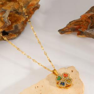 Stainless Steel Stone Necklace - KN298582-SXSJ