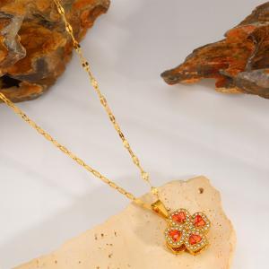 Stainless Steel Stone Necklace - KN298584-SXSJ