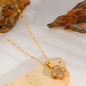 Stainless Steel Stone Necklace - KN298586-SXSJ