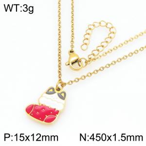 Stainless steel Christmas Gift boots Dripping Oil necklace for ladies as Jewelry Gifts - KN298658-Z