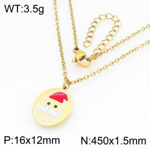 Fashionable and personalized Santa Claus portrait pendant necklace - KN298672-Z