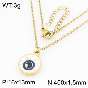 Personalized and trendy Halloween series stainless steel eye pendant necklace - KN298681-Z