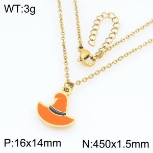 Personalized design stainless steel witch hat pendant necklace - KN298691-Z
