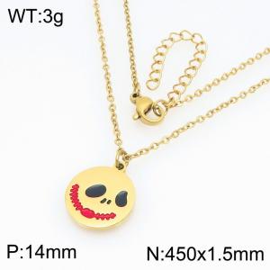 Fashion Halloween Series Stainless Steel Skull Pendant Necklace - KN298695-Z