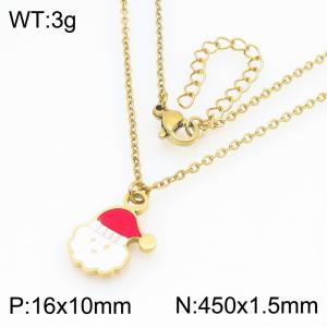 Fashionable and trendy stainless steel Santa Claus cute pendant necklace - KN298700-Z