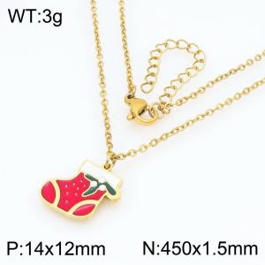 Fashionable stainless steel Christmas gift socks pendant necklace - KN298701-Z