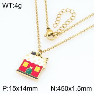 Personalized design stainless steel snow house pendant necklace - KN298702-Z