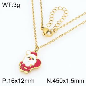 Fashionable and personalized stainless steel Santa Claus necklace - KN298704-Z