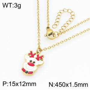 Fashionable and personalized stainless steel Christmas reindeer necklace - KN298705-Z