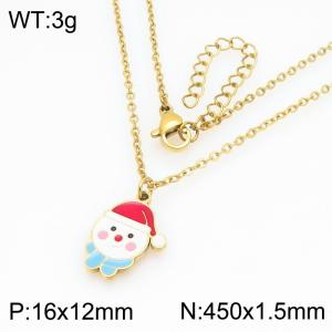 Fashionable and personalized stainless steel Santa Claus necklace - KN298706-Z