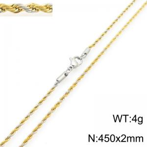 SS Gold-Plating Necklace - KN298785-Z