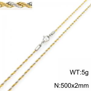 SS Gold-Plating Necklace - KN298786-Z
