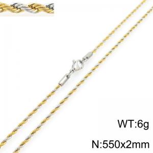 SS Gold-Plating Necklace - KN298787-Z