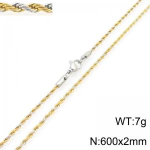 SS Gold-Plating Necklace - KN298788-Z