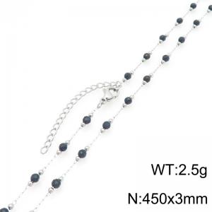 Stainless Steel Stone & Crystal Necklace - KN298790-ZJZL