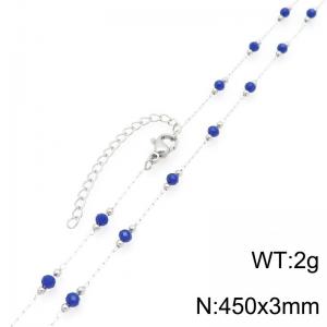 Stainless Steel Stone & Crystal Necklace - KN298792-ZJZL