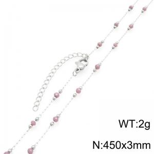 Stainless Steel Stone & Crystal Necklace - KN298795-ZJZL