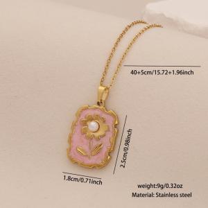 SS Gold-Plating Necklace - KN299040-SXSJ