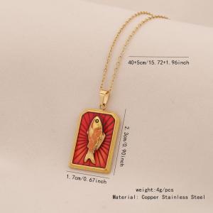 SS Gold-Plating Necklace - KN299047-SXSJ