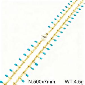 SS Gold-Plating Necklace - KN299055-Z