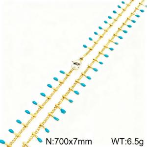 SS Gold-Plating Necklace - KN299059-Z