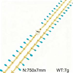 SS Gold-Plating Necklace - KN299060-Z