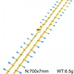 SS Gold-Plating Necklace - KN299066-Z