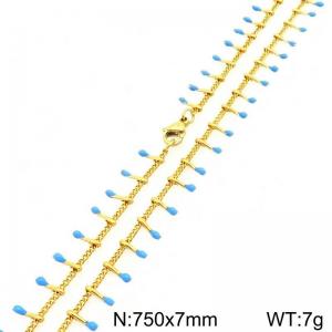 SS Gold-Plating Necklace - KN299067-Z