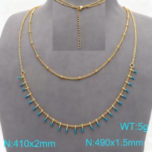 SS Gold-Plating Necklace - KN299075-Z