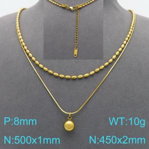 SS Gold-Plating Necklace - KN299120-Z