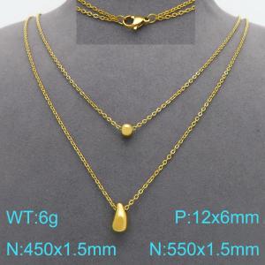 SS Gold-Plating Necklace - KN299154-Z