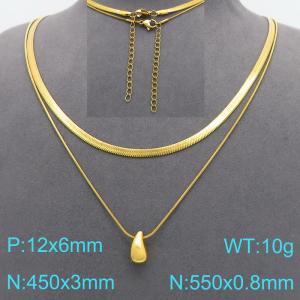 SS Gold-Plating Necklace - KN299156-Z